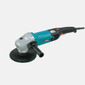 Lixadeira angular usada para desbaste, nivelamento e acabamento em superfícies diversas.