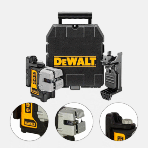 Nível a laser de planos e ponto usado para alinhamentos horizontais, verticais e marcações precisas em obras.